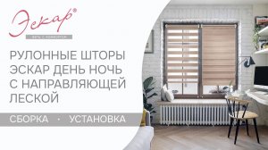 Рулонные шторы Эскар день-ночь с направляющей леской