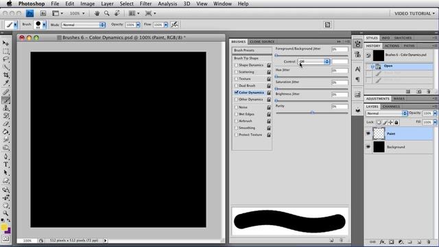 Brushes 6 - Color Dynamics - Photoshop Tutorial смотреть онлайн
