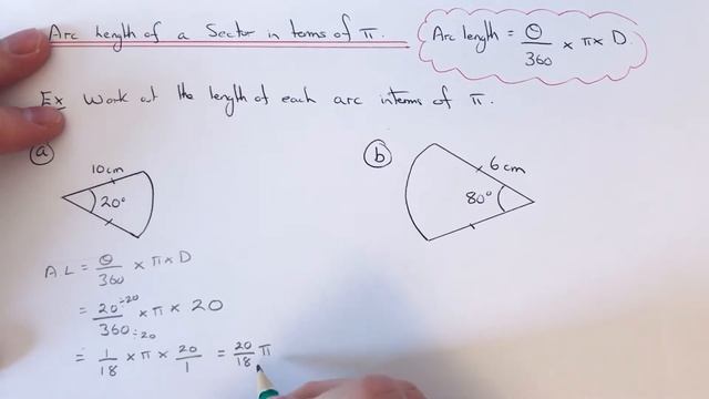 Working Out The Arc Length Of A Sector With No Calculator GivingThe Answer In Terms Of Pi смотреть онлайн