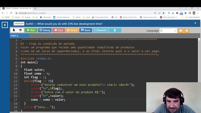Condição de Parada ou Flag em linguagem "C". смотреть онлайн