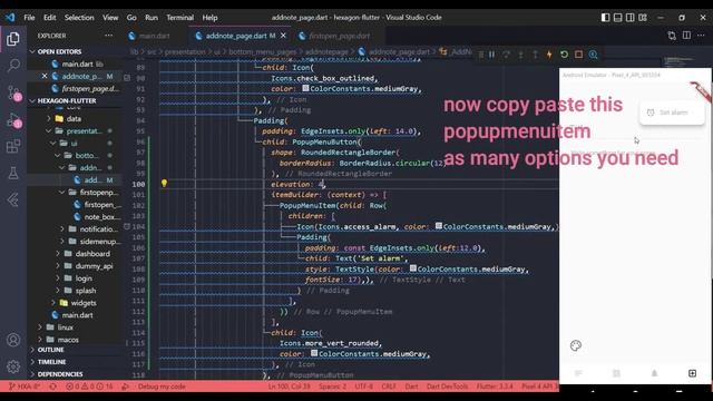 PopUp menu with menu icons in flutter || Flutter Tutorial - PopupMenuButton