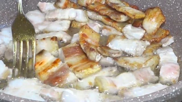 Вкусный УЖИН для всей СЕМЬИ за 20 минут! КАРТОШКА с САЛОМ жареная ! Готовим просто ,сытно ,вкусно!