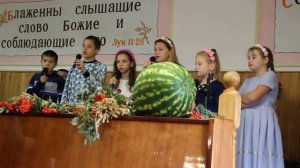 Детское выступление на жатву - песни - стихи