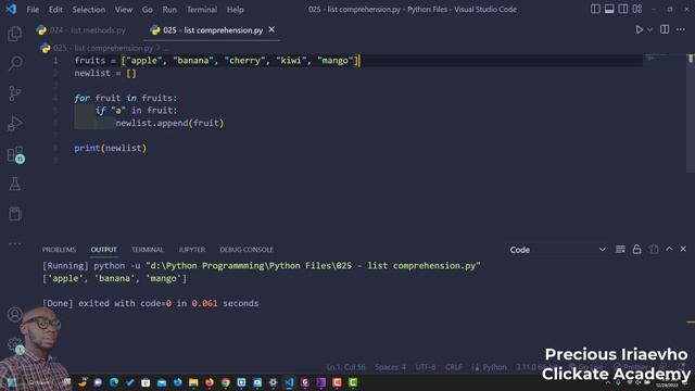029 - Python List Comprehension | Python Tutorial for Beginners Full Course
