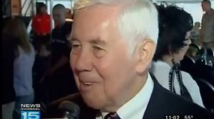 Richard Lugar reacts to Daniels' announcement