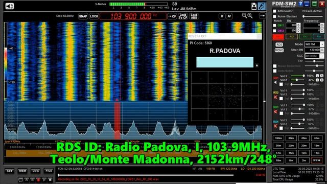 30.05.2023 10:55UTC, [Es], Radio Padova, Италия, 103.9МГц, 2152км