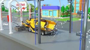 Асфальтоукладчики и строительные грузовики для детей | Строительство аэропортов для детей