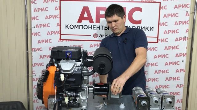 Тандемные насосы на гидроход. Минитрактор на гидроходу через тандемный насос. Насос НШ16-10.mp4 смотреть онлайн