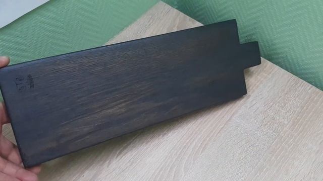 Доска для подачи прямоугольный с ручкой (4см) дубовая 36*13см PPwood черная деревянная арт 25579 смотреть онлайн