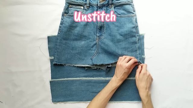 DIY - How to turn old JEANS into a DENIM MIDI SKIRT смотреть онлайн