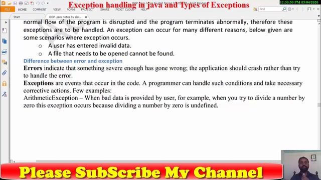 Exception Handling in java By Abid Farooq Bhutta (HINIDI) | Types of Exception Handling in Java