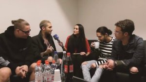 Aline Lehmann at Backstage with Tokio Hotel - First question (Stuttgart, 25.03.17)