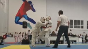 Удар в пах. Каратэ. Спартакиада школьников - запрещённые удары! Город Витязево сентябрь 2021 г.