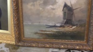 Душевная.Антикварная картина.Albert Hirtz.Пейзаж.Холст.Масло.Европа