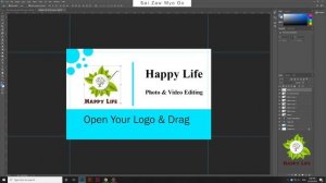 လိပ်စာကပ် လုပ်နည်း Photoshop Myanmar Language( Happy Life )