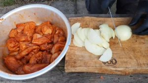 ШАШЛЫК ИЗ КУРИНОЙ ГРУДКИ НА МАНГАЛЕ. РЕЦЕПТЫ СЮФ.
