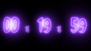Неоновый фиолетовый таймер 40 минут (обратный отсчет)