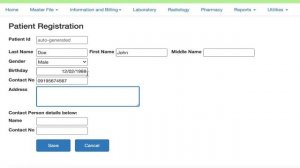 Patient Registration - Patient Information and Billing System - JAVA/JEE