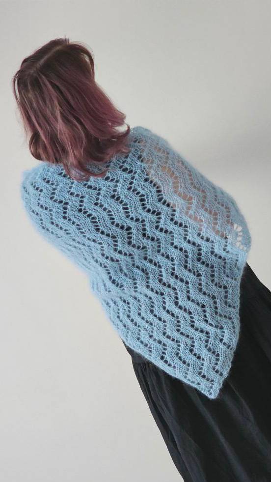 Шаль из мохера для мамы #knitting  #вязание #спицы #вяжемслюбовью #обучение #шальспицами #мохер