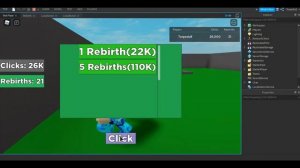 КАК СДЕЛАТЬ ПЕРЕРОЖДЕНИЯ | КАК СОЗДАТЬ СВОЙ СИМУЛЯТОР КЛИКА В Roblox Studio | ЧАСТЬ #2