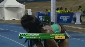 Shaunae Miller (BAH) 22.14 (+2.2) wins women's 200m Jamaica Invitational 2016