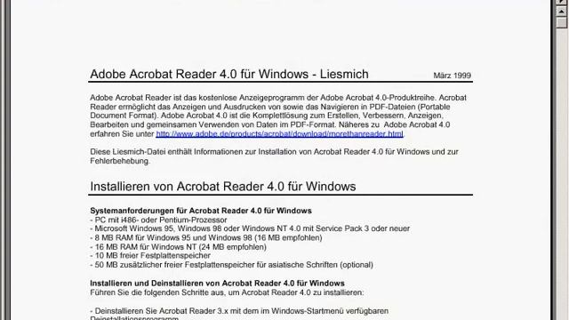 Установка и обзор Adobe Acrobat Reader 4.0 на Windows 98 SE SP3 смотреть онлайн