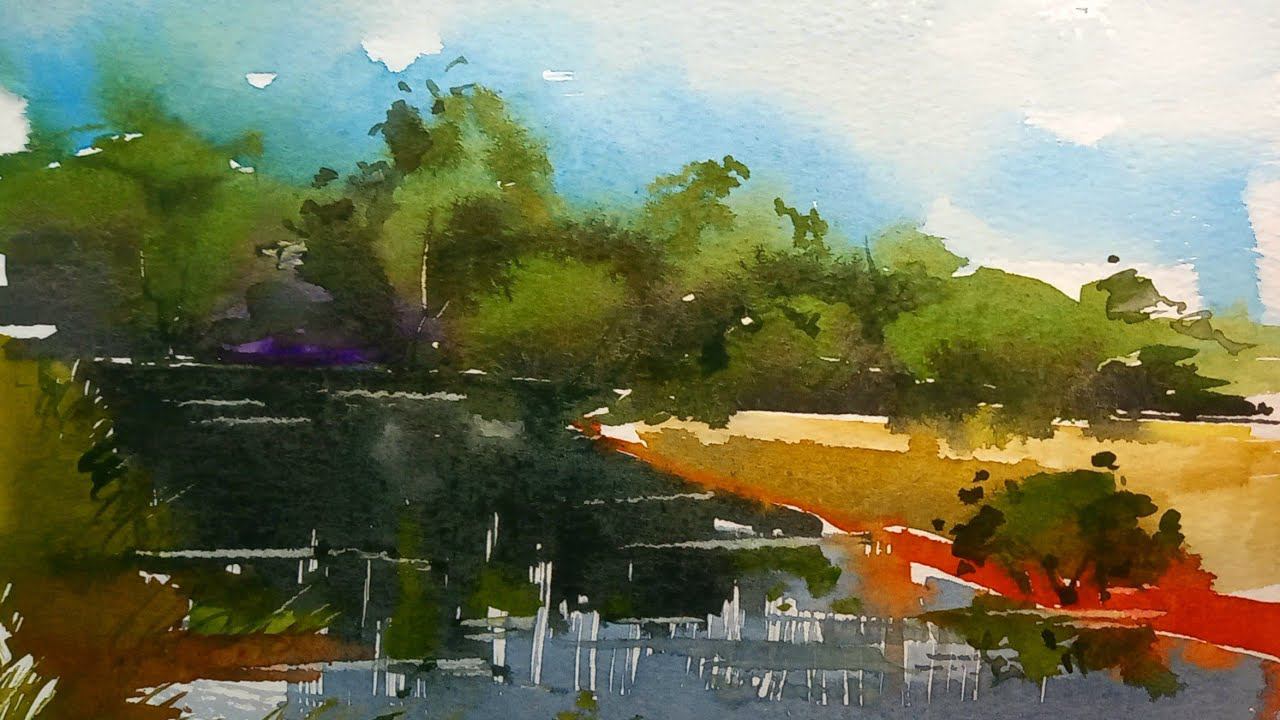 Летние миниатюры, акварельные упражнения на состояние, часть 3 "Солнечный день" смотреть онлайн