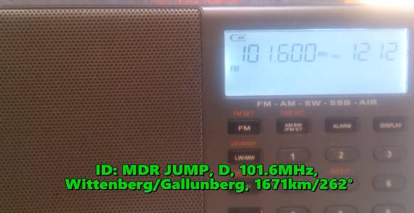 23.05.2021 09:12UTC, [Es], MDR JUMP, Германия, 101.6МГц, 1671км