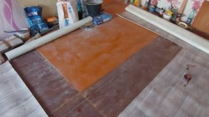 Лайфхак✨Как постелить линолеум без стыка.