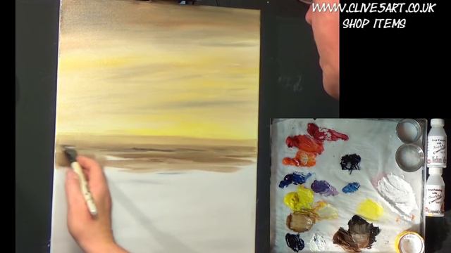 Easy Seascape  Acrylic painting beginners lesson 
