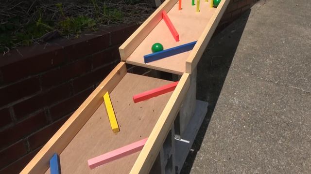 Marble run race ☆ rain gutter + handmade wooden colorful course ASMR смотреть онлайн