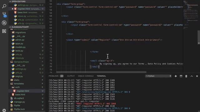 Django static assets setup and user email registration.Django Authentication Tutorial#2 смотреть онлайн