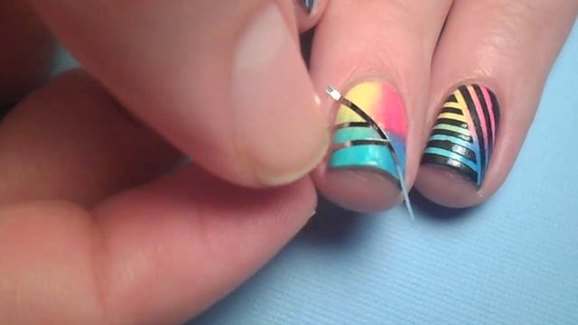 Woven Rainbow Nails