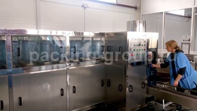 Линия розлива воды 19л, 240 бут в час (Пакинг Групп) смотреть онлайн