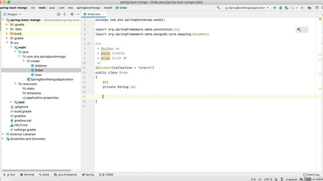 Full Stack Development With Spring Boot And MongoDB : 5-Order CollectionModel Class Implementation