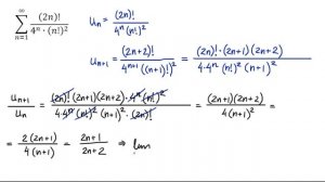 Исследуем сходимость ряда: (2n)!/(4^n*(n!)^2). Признак Раабе.