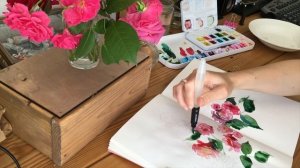 Быстрый скетч садовых роз с натуры | Sketch of garden roses