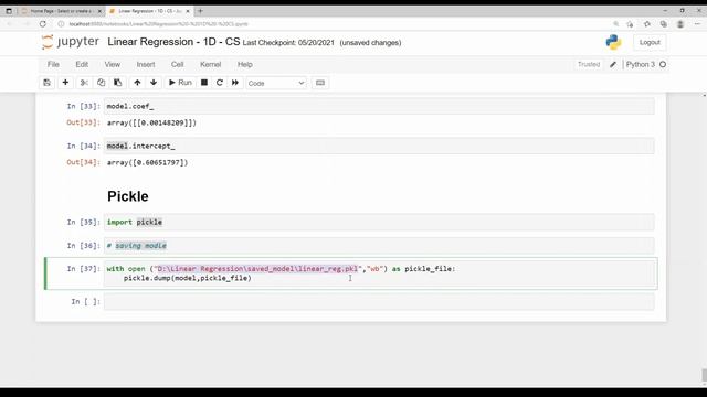 machine learning  in tamil | Linear Regression - part6 | How to Save and Load machine learning mode