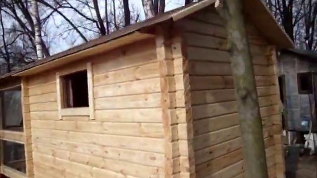 Установка курятника с выгулом. Зимний курятник на 30 кур.