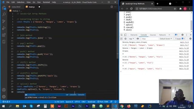 JavaScript Array Methods | Vanilla JavaScript | Learn JavaScript | JavaScript Tutorial for Beginner