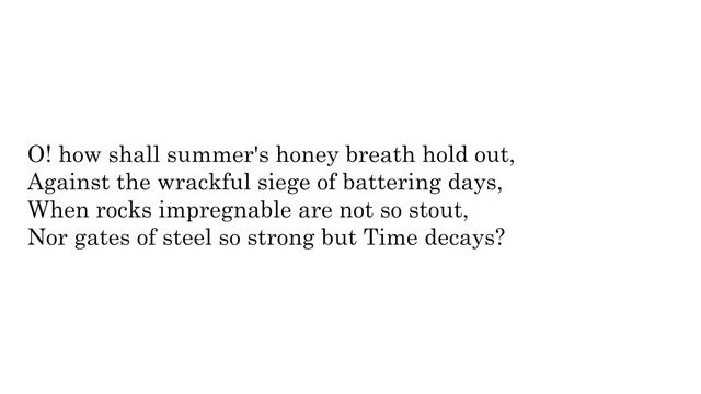 Sonnet 65 | William Shakespeare | TTPP смотреть онлайн