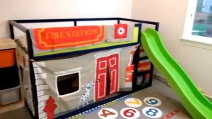 Ikea Kura Bed hack - Fire Engine Play and slide structure