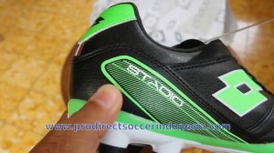 Lotto Stadio 300 FG Black Mint Fluo S3955 | Sepatu Bola Original