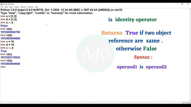 #58 Python Identity Operator In Telugu | Python Operators In Telugu | Python For Beginners In Telug