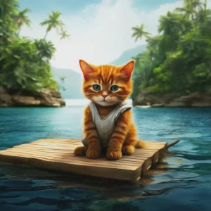 Котик на необитаемом острове 2. Мяу Мяу Мяу. A cat on a desert island 2. Meow #cat