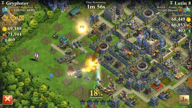 Dominations - Atomic age +missile silo +stronghold troops 216 vs industrial 138..war attack.. смотреть онлайн