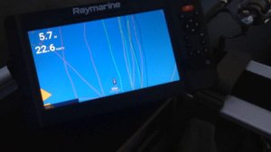 Туман , иду по прибору Raymarine Element 9