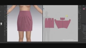 Юбка с горизонтальным подрезом по центру переда №17