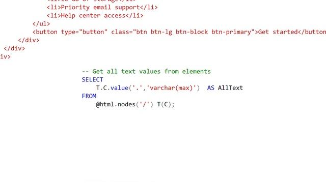 Parsing HTML In SQL Server