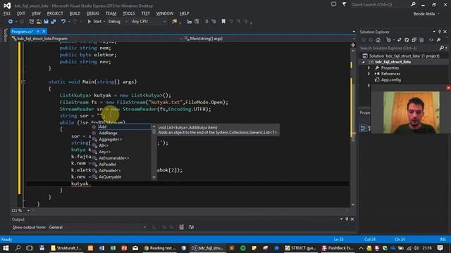 C# fájlkezelés, Struktúra, lista, Split смотреть онлайн